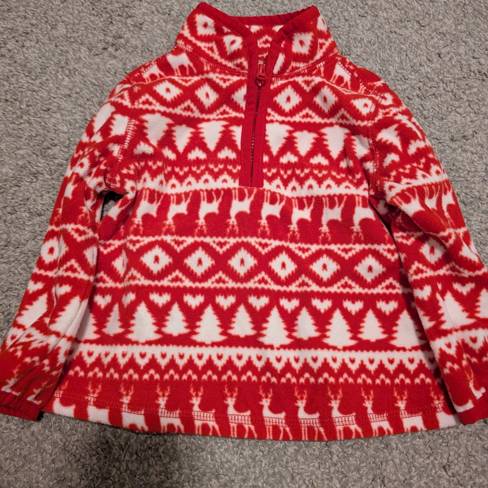 OshKosh B'gosh Red and White Fleece Pullover